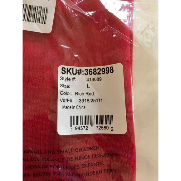 Lands’ End School Uniform Men's Performance V-neck Sweater Sz L Rich Red NWT - Picture 5 of 15